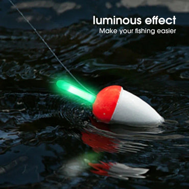 50/100-Pack Fluorescent Firefly Fishing Rod Lights – Glow Night Float Lights, Sizes 2.2–4.5mm (0.09–0.18 in)
