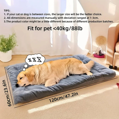 Extra Large Plush Dog Bed Sofa Thick Super-Soft Polyester Crate Mat for Large Dogs