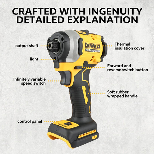 20V Cordless Brushless Electric Screwdriver — High Torque Rechargeable Lithium Driver (Bare Tool)