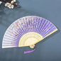 Hand Fan Foldable Silk Fan Noodles Bamboo Fan Bones Halloween Cosplay Prop Christmas Wedding Decoration Party Gifts Art Crafts