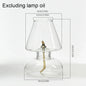 Hand-Blown Clear Glass Oil Lamp Lantern – Windproof Candle Holder for Home, Wedding & Patio