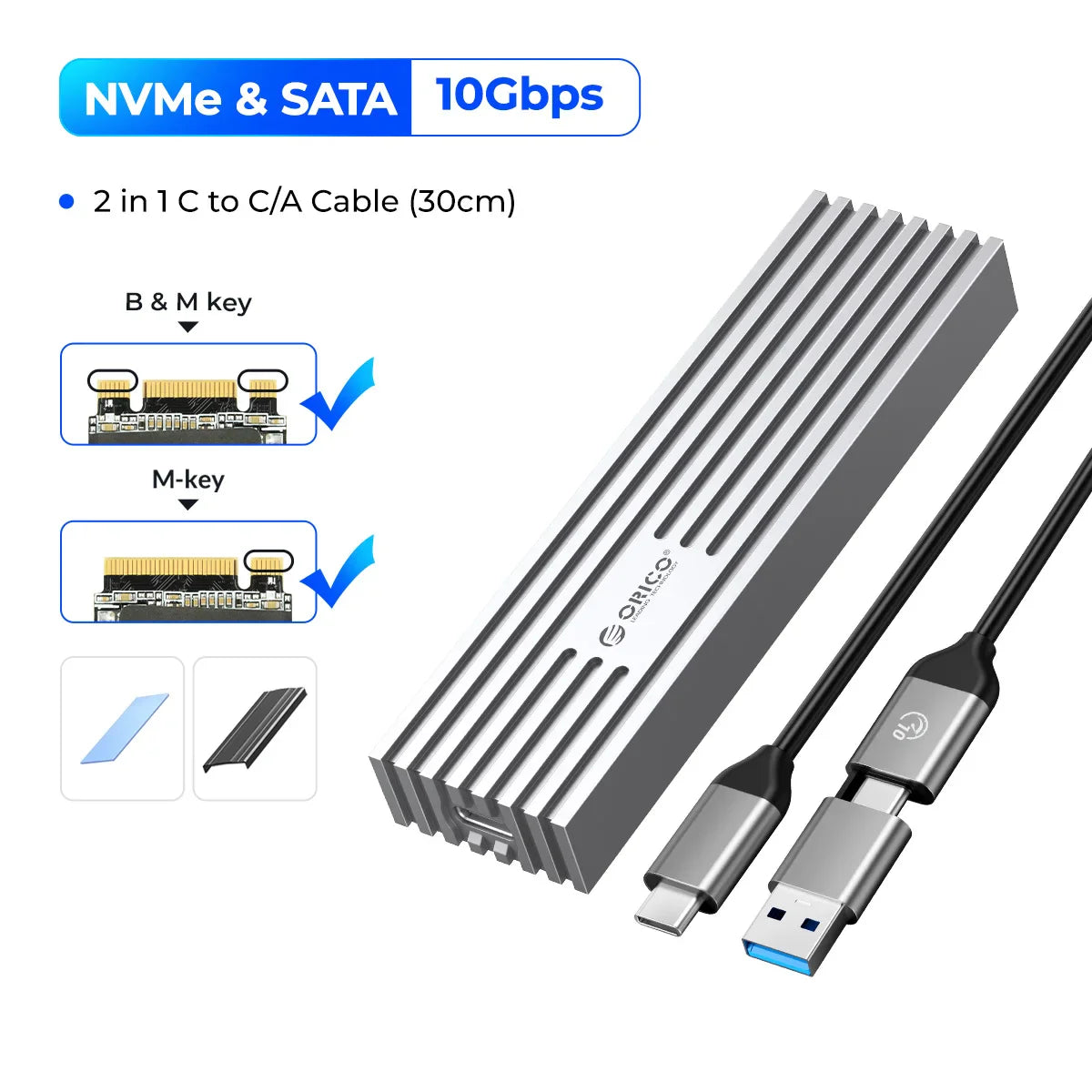 USB4 40Gbps NVMe M.2 SSD Enclosure — Thunderbolt 3/4 Compatible, USB-C