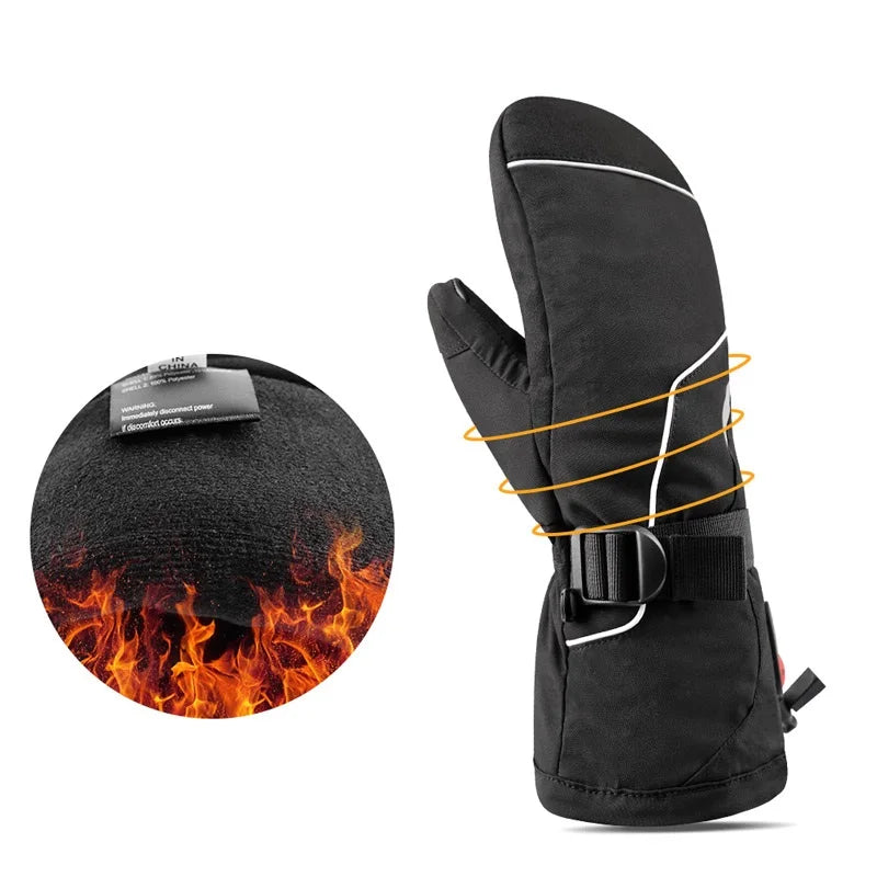 SNOW DEER Electric Heated Gloves – Rechargeable Battery, 3-Gear Heating, Full Hand & Finger Warmth for Men & Women, Sizes XS–XXL