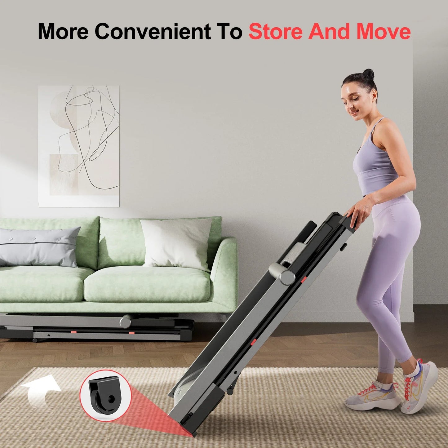 Foldable Incline Home Treadmill 3.5HP — 350 lb, Touchscreen, Smart App