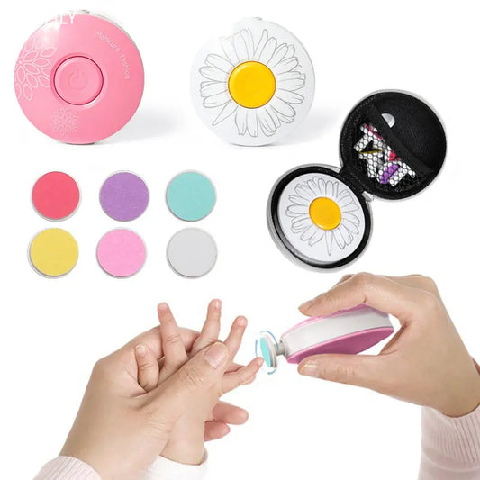 6-Piece Baby Nail Trimmer & Manicure Kit Electric Nail Polisher Clippers Scissors with Storage Bag