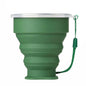 Portable Silicone Folding Water Cup Outdoor Heat Resistant Telescopic Collapsible Foldable Mug With Lid For Travel Camping 200m