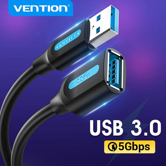 USB 3.0 Extension Cable Male to Female, High-Speed 5Gbps, 0.5/1/1.5/2/3 m (1.6–9.8 ft) for PC TV Xbox Printer, USB 2.0 Compatible