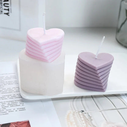 3D Rotating Stacking Heart Silicone Mold for Candle, Soap & Resin DIY Crafts