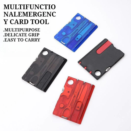 Credit-Card Multi-Tool Survival Card — Portable 5.5 × 8 cm (2.17 × 3.15 in) Pocket Emergency Tool with Screwdriver, Compass & Bottle Opener for Camping