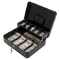 Lockable Cash Box with 4-Digit Combination Lock – Steel Money Box with Removable Coin Tray, 11.8 x 9.4 x 3.54 in (30 x 24 x 9 cm)