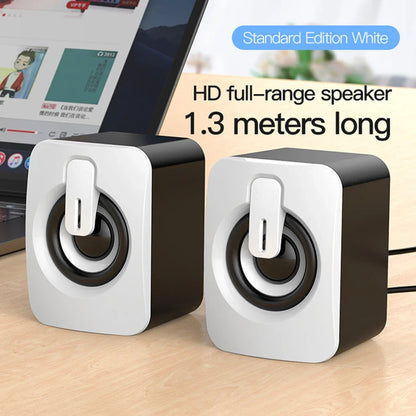 Mini USB Computer Speakers 2.0 Stereo - Portable PC Laptop Desktop Sound System, 3W x2