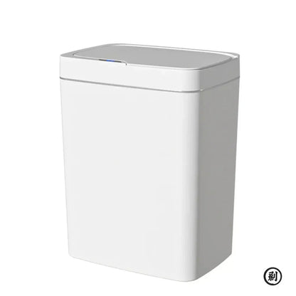 Smart Bathroom Trash Can Automatic Bagging Electronic Trash Can White Touchless Narrow Smart Sensor Garbage Bin Smart Home 15L
