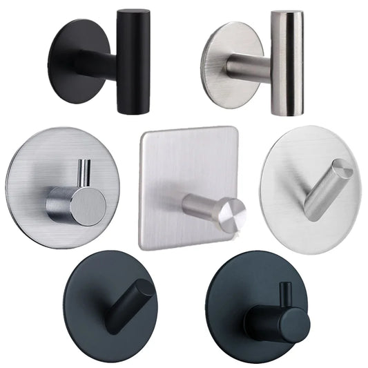 Stainless Steel Bathroom Hardware Set - Towel Rack, Toilet Paper Holder & Hook (Polished Silver)