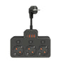 EU Wall-Mounted Power Strip — 3 AC Outlets + 4 USB Ports, Independent Switches, 0.5 m (20 in) Cord