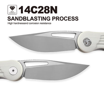 Petrified Fish PFE06 Nightingale Folding Knife, 14C28N Steel, G10 Handle