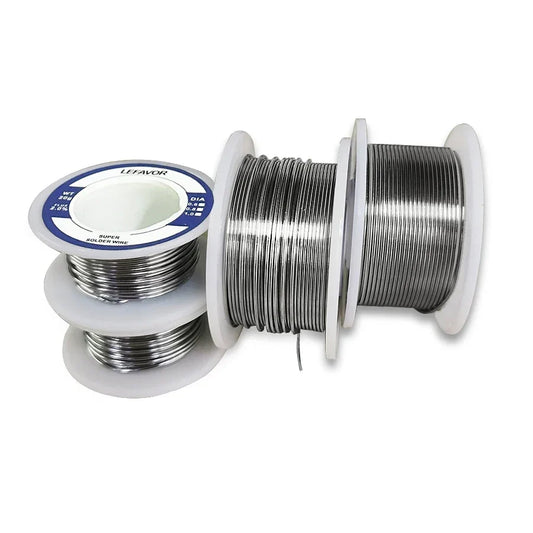 Rosin-Core No-Clean Solder Wire 97.7% Sn, 2.0% Flux — 0.8mm (0.031 in) & 1.0mm (0.039 in), 20g/50g/100g Rolls
