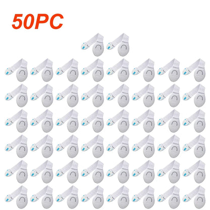 Child Safety Strap Locks — Adhesive No-Drill Cabinet & Drawer Latches, Adjustable, 1-Pack or 10-Pack