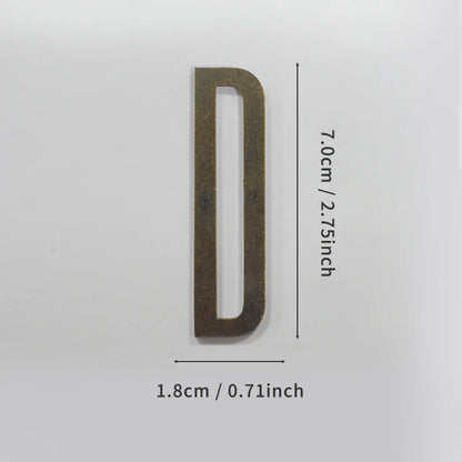 Bronze Self Adhesive House Number Metal English Alphabet Letters for Apartment Room Door Plate Table Mailbox Number Stickers 7cm