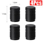 Aluminum Tire Valve Stem Caps Universal Dual-Tone Black/Silver - 4-Pack