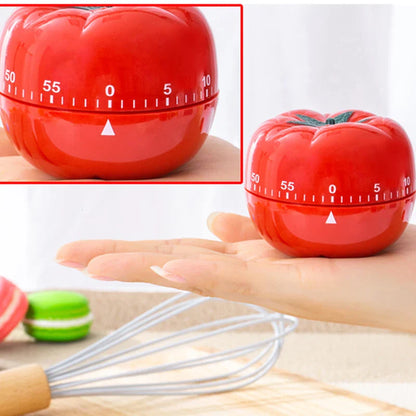Tomato Kitchen Timer Pomodoro Mechanical Countdown Alarm for Cooking & Productivity