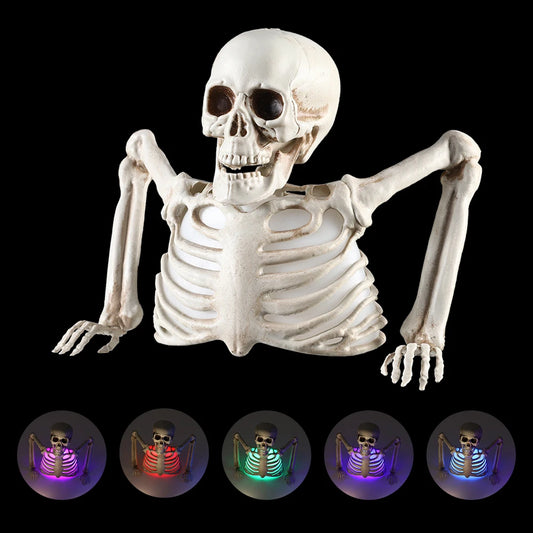 Halloween Glowing Skull Skeleton Head Horror Prop – Haunted House Outdoor Yard & Home Scary Decoration