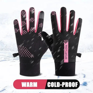 Women's Waterproof Winter Cycling Gloves - Windproof Anti-Slip Warm Outdoor Sports Gloves