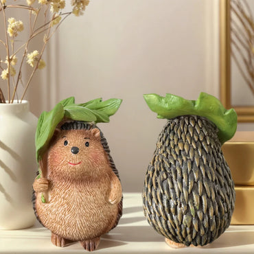 Charming Resin Hedgehog Figurine, Miniature Cartoon Sculpture for Indoor and Outdoor Decoration, Suitable for All Room Types, Ideal Christmas and Easter Garden Decoration.