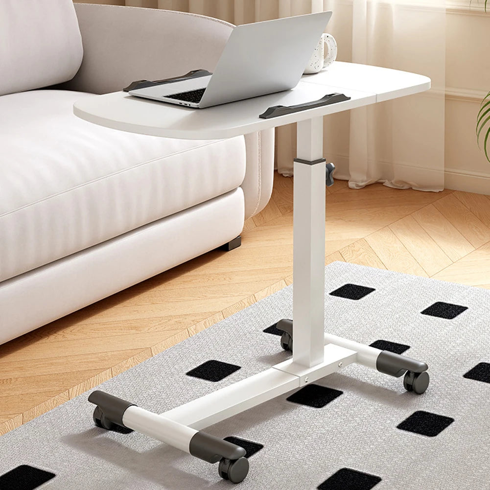 Adjustable Laptop Desk 360° Rotating Tabletop Mobile Stand Overbed Table Standing Rolling Study Table Computer Workstation