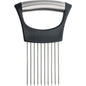 Colorful Onion Slicer with Stainless Steel Holder – Hands-Free Vegetable & Potato Chopper