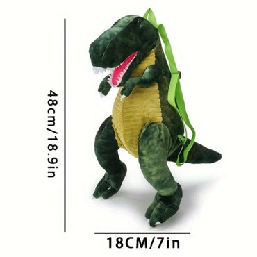 Plush T-Rex Dinosaur Backpack with Adjustable Straps, Kids School Bag for Boys and Girls