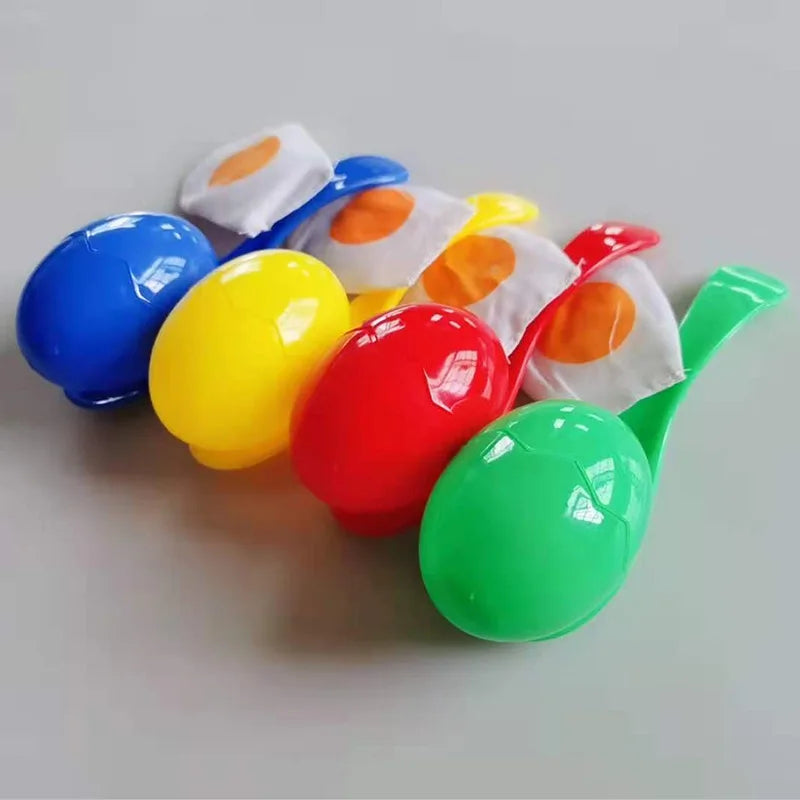 Egg and Spoon Race Game Set with Yolk - Outdoor Kids Party & Field Day Toy, Parent-Child Interactive
