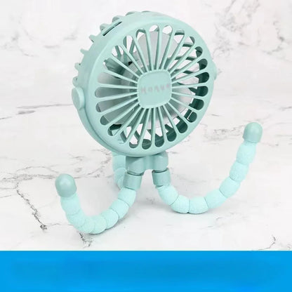 USB Rechargeable Folding Handheld Fan - Portable Silent Mini Fan for Stroller, Desk & Neck