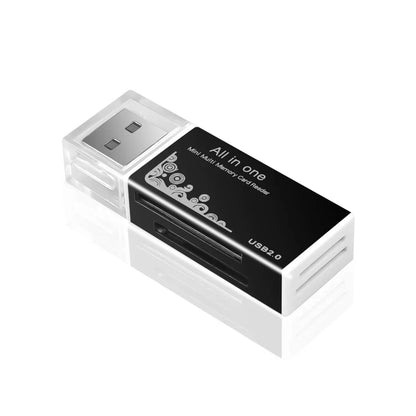 USB 2.0 4-Port Multi Card Reader – SD/TF/SDHC/MMC/MS/M2 Adapter for Laptop & Desktop