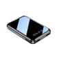 20000mAh Portable Power Bank with LED Mirror Screen, Built-In Cables & Dual USB — External Charger for Smartphones