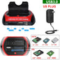 10-in-1 Dual-Bay HDD Docking Station USB 3.0 (5Gbps) for 2.5"/3.5" HDD & SSD, TF/SD Card Reader with 12V 3A Adapter