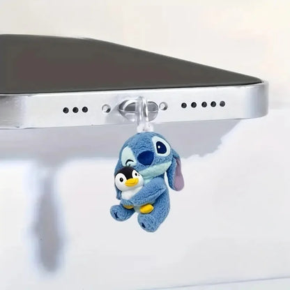 Stitch 2D Phone Dust Plug - Dustproof Charging Port Charm for Type-C & Lightning (Android & iPhone)