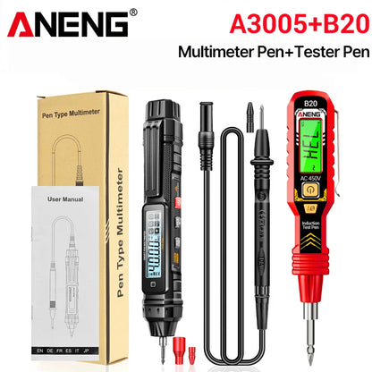 Pen Multimeter & NCV Non-Contact AC/DC Voltage Test Pen Combo with Double-Head Screwdriver