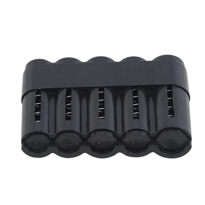 Stackable Euro Coin Organizer & Dispenser - Plastic Multi-Denomination Coin Storage Box, Black/Transparent