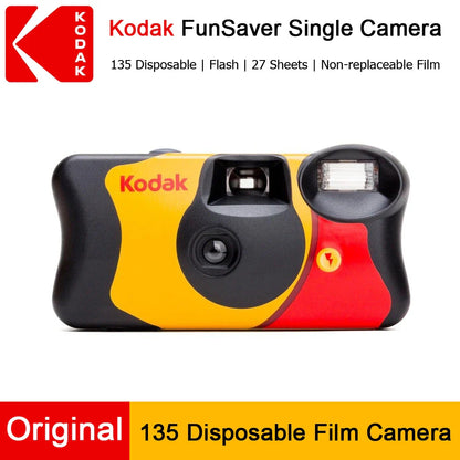 Disposable Single-Use 35mm Film Camera with Flash — 27 or 39 Exposures, ISO 800