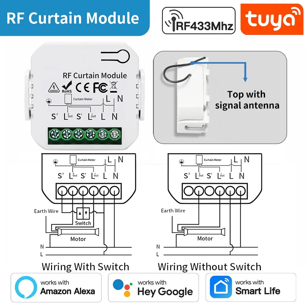 TNCE Tuya Switch Light Curtain Dimmer WIFI Zigbee, Smart DIY MINI Module, Roller Shutter motor Breaker, voice alexa google home