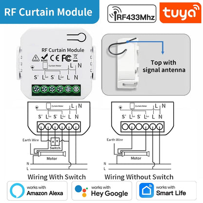 TNCE Tuya Switch Light Curtain Dimmer WIFI Zigbee, Smart DIY MINI Module, Roller Shutter motor Breaker, voice alexa google home