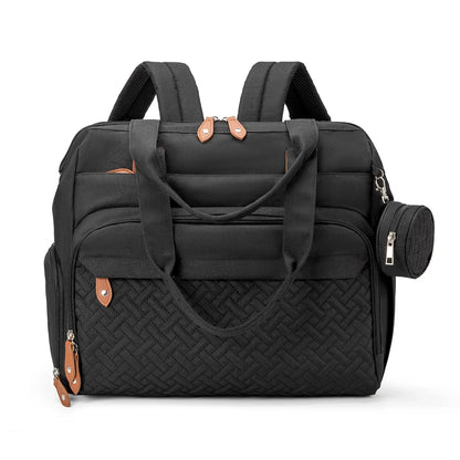 Large Mom Dad Diaper Backpack - Maternity Nappy Bag with Pacifier Pouch