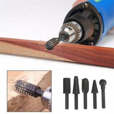 1/4" (6.2mm) 5-Piece Titanium-Coated Drill Bit Set for Woodworking, Metal & Carpentry