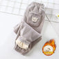 Kids Fleece-Lined Corduroy Harem Pants – Warm Autumn Winter Unisex Bear Print Casual Trousers