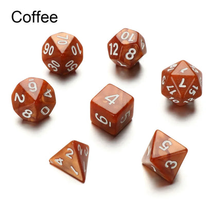 7-Piece Black Polyhedral Dice Set for D&D TRPG Tabletop RPG, Board & Card Games