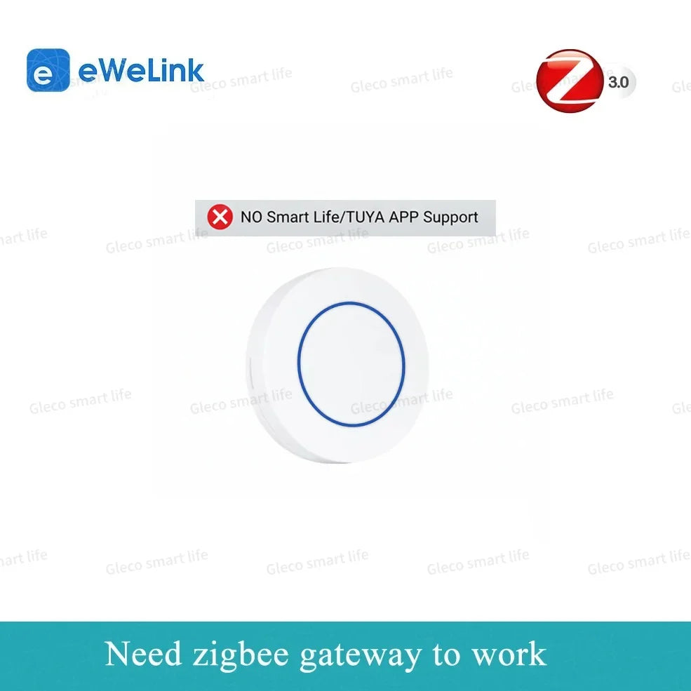 Zigbee Smart Push Button Wireless Scene Switch Home Automation Scenario Controller Battery Powered Work With Zigbee2MQTT Ewelink