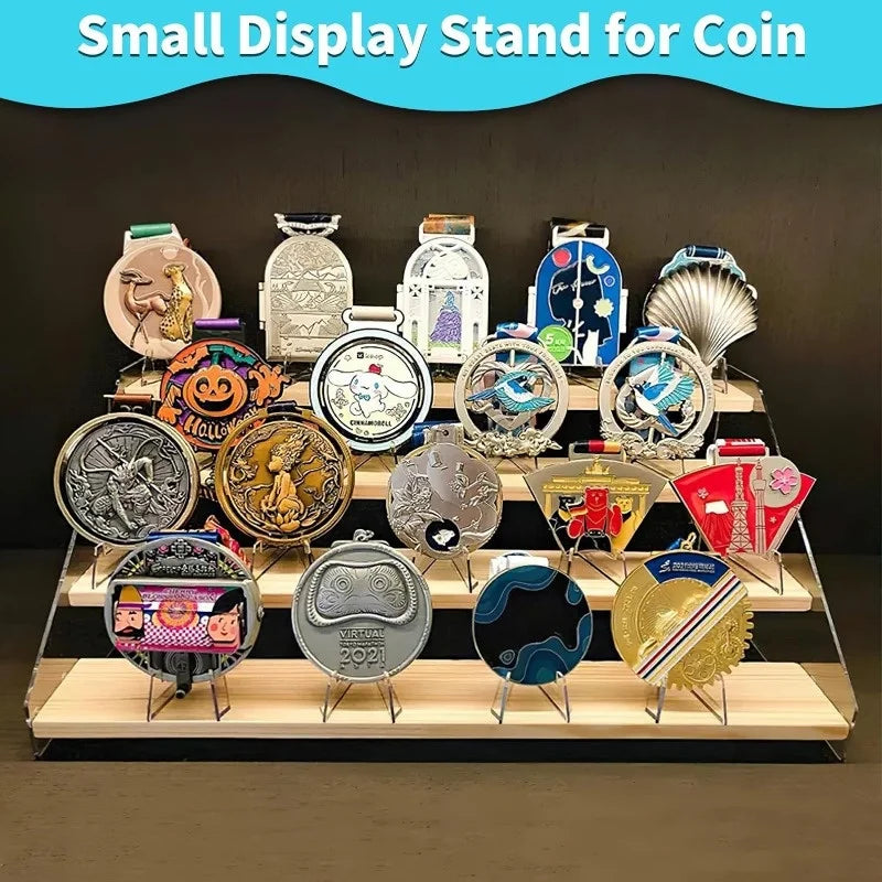 Acrylic Mini Display Stand – Clear Triangular Easel for Coins, Cards, Photos & Collectibles (Set of 10)