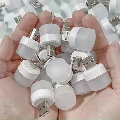 Mini USB Night Light 3-5 Pack Warm & White LED Reading Light USB Plug-In Portable Eye Protection Lamp