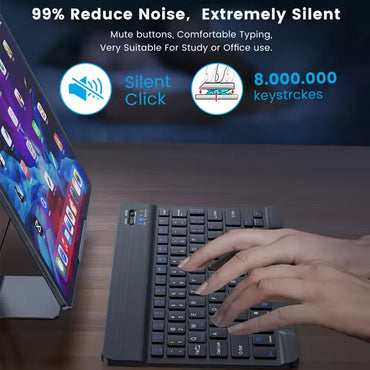 Bluetooth Wireless Keyboard + Mouse Combo for iPad, Android & Windows Tablets – Portable Multi-Device Keyboard