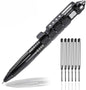 Military Tactical Pen, Professional Self Defense Pen, Emergency Glass Breaker Pen - Tungsten Steel, Writing Tool with 6 Refill
